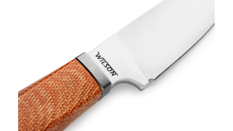 Lionsteel Willy Fixed Blade Knife, 3.1in, M390 Steel, Drop Point, Micarta/Ti Handle, Natural, WL1 CVN