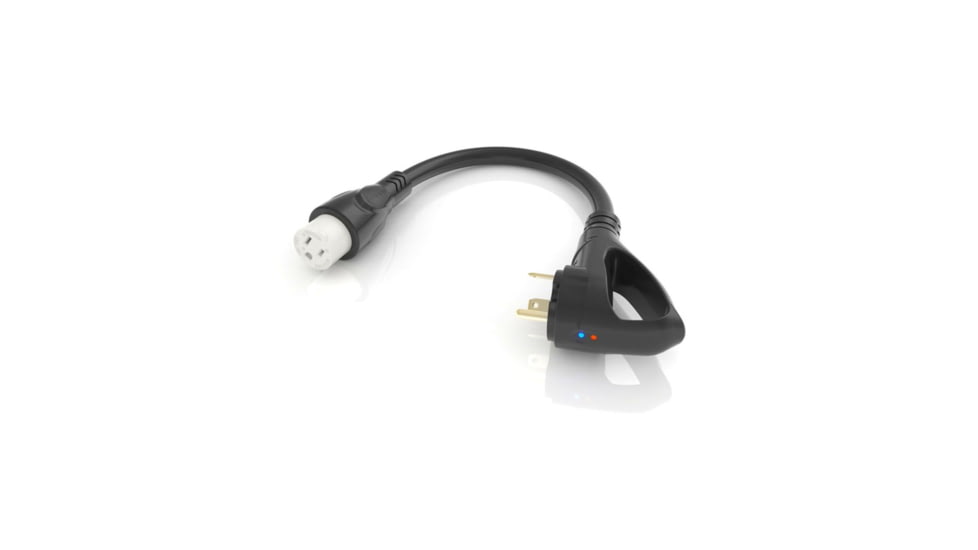 Lippert 381640 15A Connector To 30A Plug Pigtail Adapter, Black, FP1530R-SB