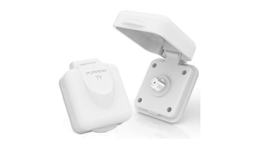 Lippert 381609 Miniature Cable TV Inlet, Furrion, White, FTVINB-PS-OEM