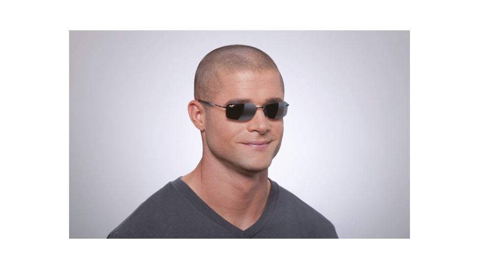 Maui Jim Little Beach Sunglasses w/ Blue Frame and Neutral Grey Lenses - 515-03, On Model