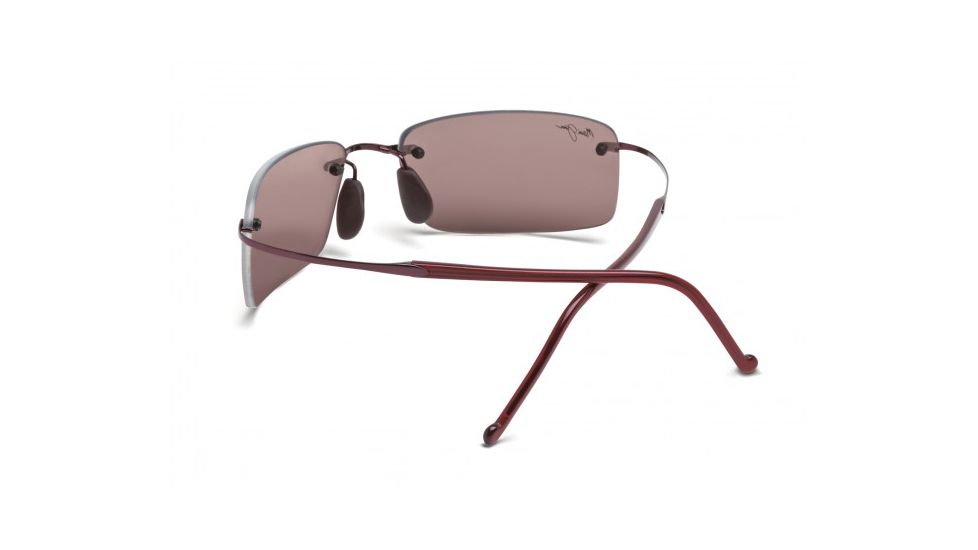 Maui Jim Little Beach Sunglasses w/ Burgundy Frame and Maui Rose Lenses - R515-07, Back View