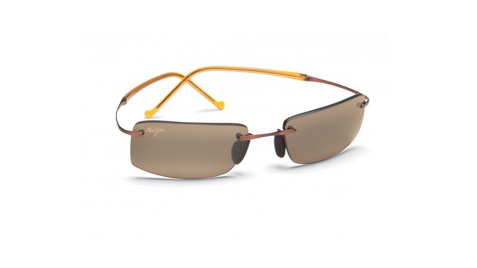 Maui Jim Little Beach Sunglasses w/ Amber Frame and HCL Bronze Lenses - H515-21, Quarter View