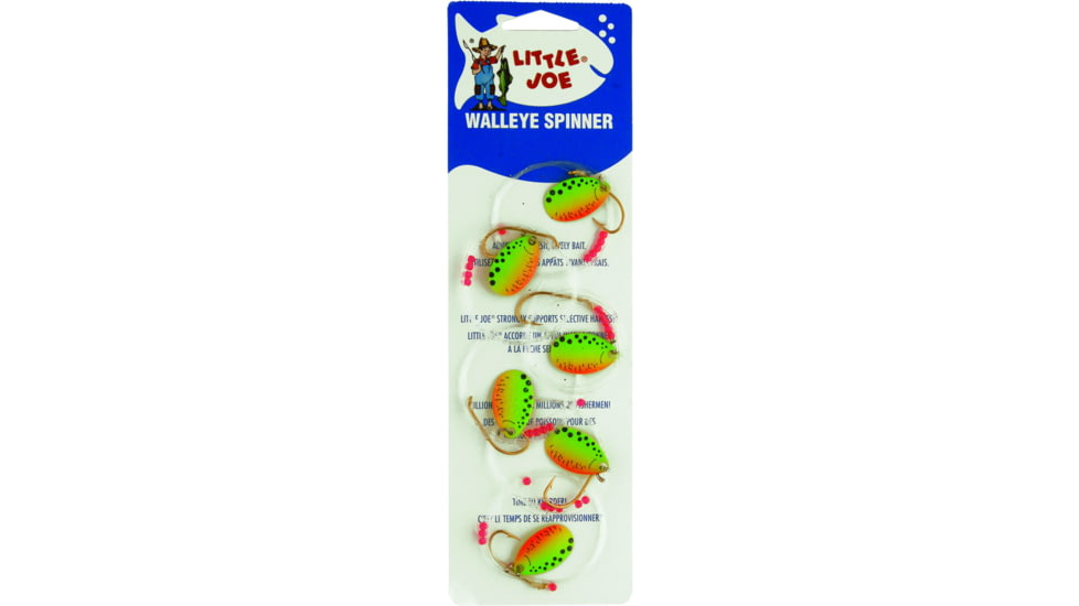Little Joe Walleye Spinner, Firetiger Blade, 6/Strip Carded, LR780