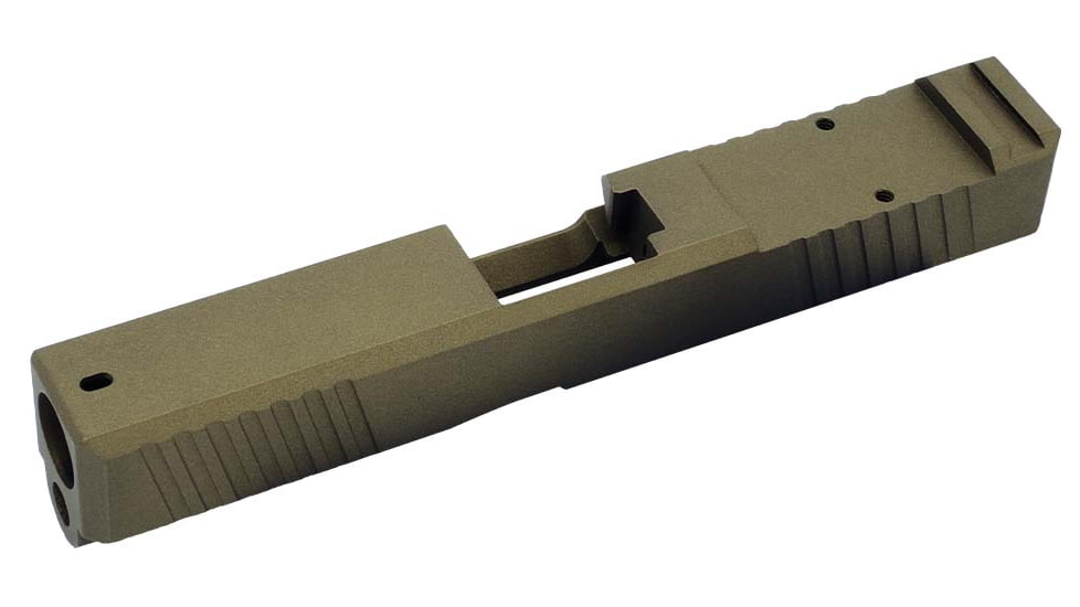 Live Free Armory LF19 Chamfered Series Pistol Slide w/ No RMR Optic Cut, Glock 19, Burnt Bronze, G319CH411192F