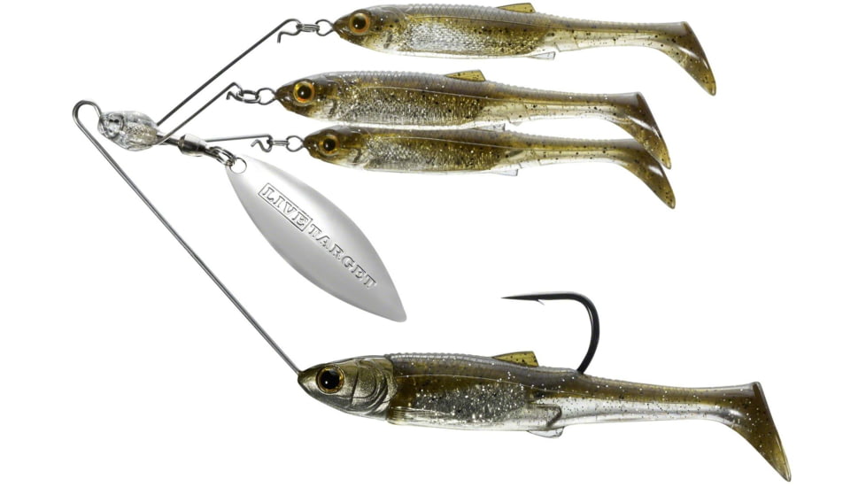 Live Target BaitBall Spinner Rig, 4/0 Hook, Green Pumpkinseed/Silver, Medium, 1/2oz, MNSR14MD852