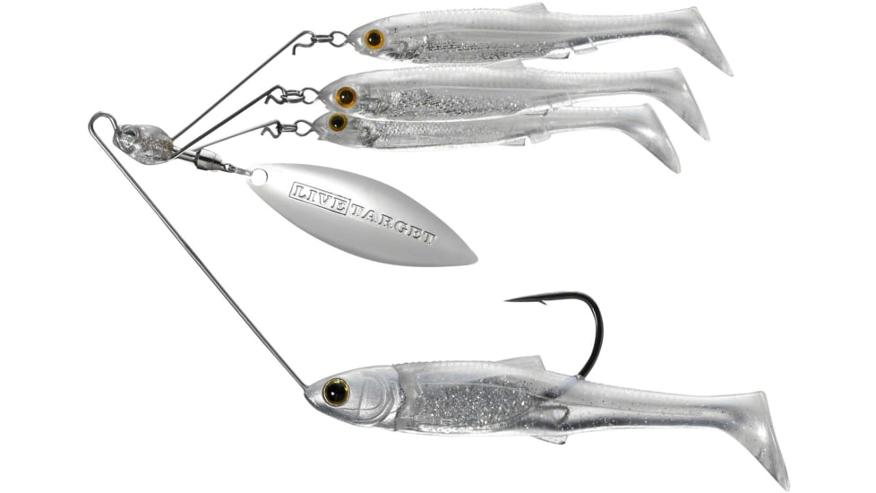 Live Target BaitBall Spinner Rig, 4/0 Hook, Pearl White/Silver, Medium, 1/2oz, MNSR14MD855