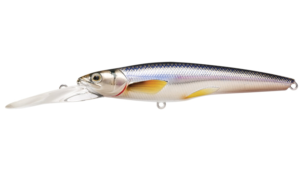 Live Target Livetarget Rainbow Smelt Deep Dive Jerkbait, 5-7, Suspending, Silver/Blue, 3-5/8in, 5/16oz, #6 Hooks, RS91D201