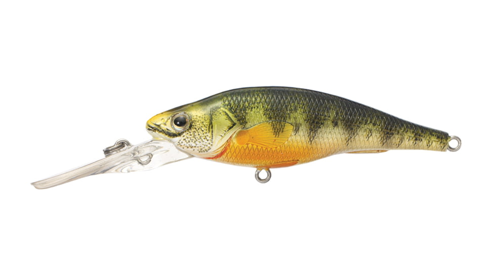 Live Target LiveTarget Yellow Perch Deep Dive Crankbait, 6'-8, 2.87in, 6 Hooks, 3/8 oz, Florescent/Matte, YP73D106