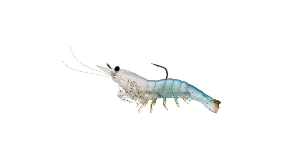 Live Target Rigged Shrimp Soft Plstc,white shrimp,1/0 SSF75SK912