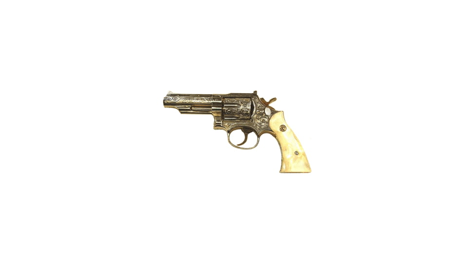 Llama Deluxe-Martial Revolver, .38 Special, 4in barrel, chrome finish steel frame, mother of pearl grip, revolving chamber, target sights, 6 round cylinder, LLA-DM-.38 SP-4-1-FRRMPG