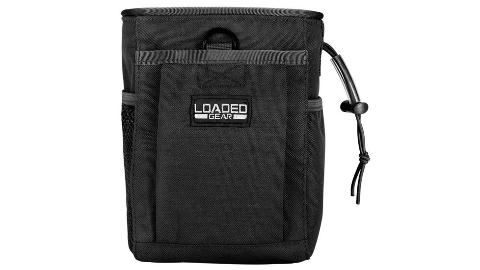 Loaded Gear CX-700 Drawstring Dump Pouch, Compatible w/ Molle System, Black, 5.5 x 3 x 7.5 in BI12624