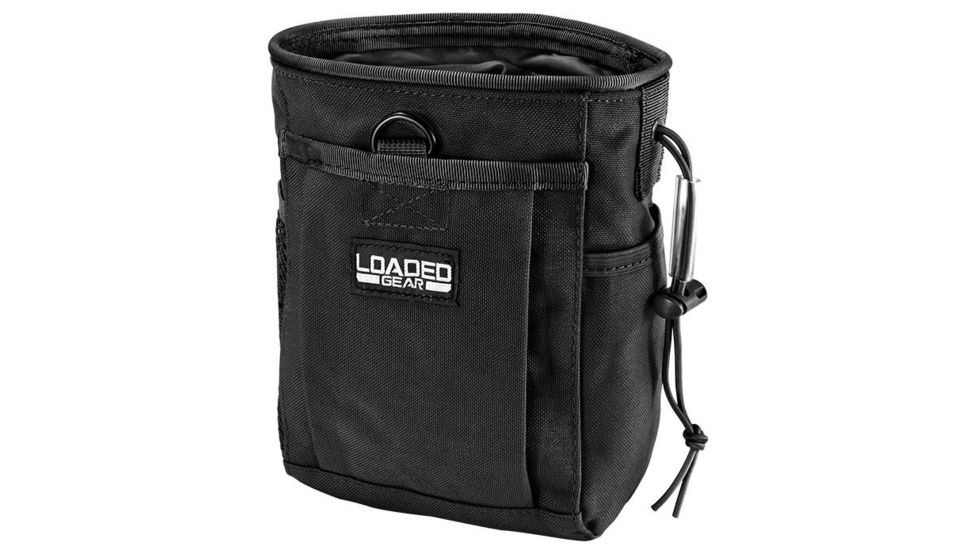 Loaded Gear CX-700 Drawstring Dump Pouch, Compatible w/ Molle System, Black, 5.5 x 3 x 7.5 in BI12624