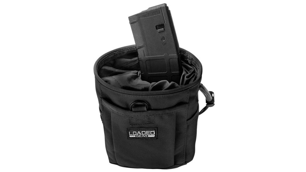 Loaded Gear CX-700 Drawstring Dump Pouch, Compatible w/ Molle System, Black, 5.5 x 3 x 7.5 in BI12624