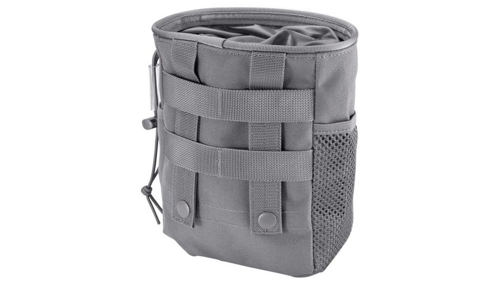 Loaded Gear CX-700 Drawstring Dump Pouch, Compatible w/ Molle System, Gray, 5.5 x 3 x 7.5 in BI12628