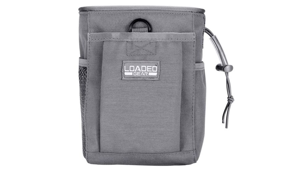 Loaded Gear CX-700 Drawstring Dump Pouch, Compatible w/ Molle System, Gray, 5.5 x 3 x 7.5 in BI12628