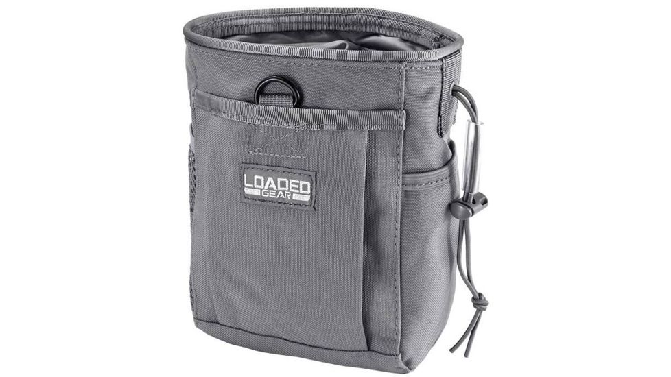 Loaded Gear CX-700 Drawstring Dump Pouch, Compatible w/ Molle System, Gray, 5.5 x 3 x 7.5 in BI12628