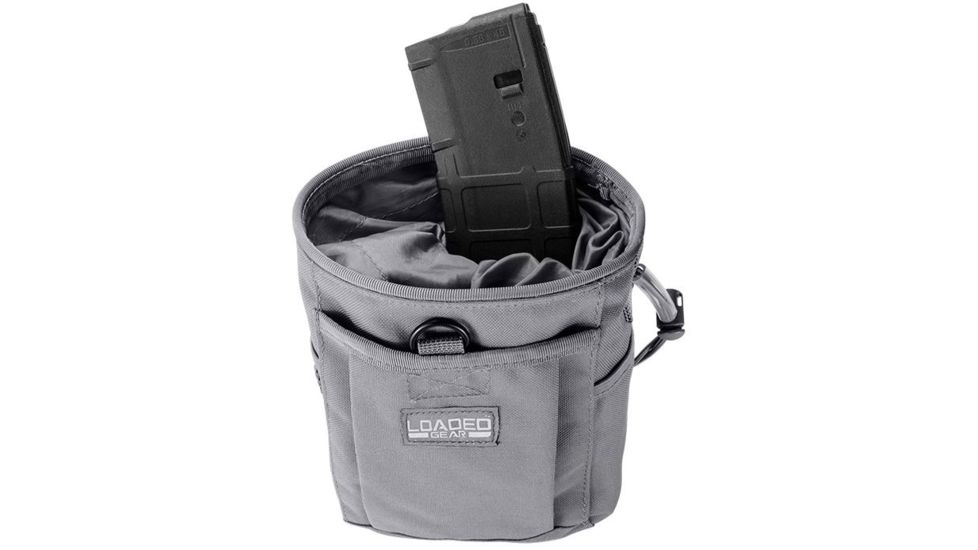 Loaded Gear CX-700 Drawstring Dump Pouch, Compatible w/ Molle System, Gray, 5.5 x 3 x 7.5 in BI12628