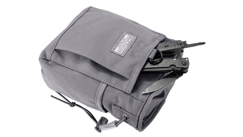 Loaded Gear CX-700 Drawstring Dump Pouch, Compatible w/ Molle System, Gray, 5.5 x 3 x 7.5 in BI12628