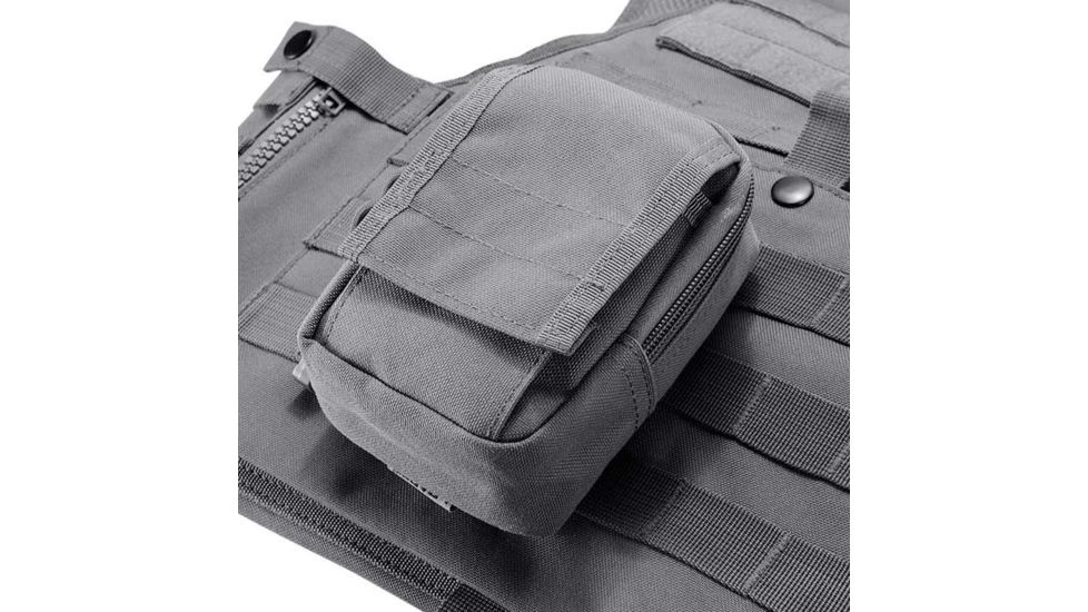 Loaded Gear CX-800 Accessory Pouch, Dual Zipper Design, Compatible w/ Molle System, Gray BI12634