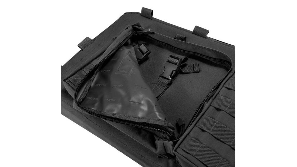 Loaded Gear RX-600  46 in Tactical Dual Rifle Bag, Padded Center Divider, 4 Zippered Pockets, Black BI12550