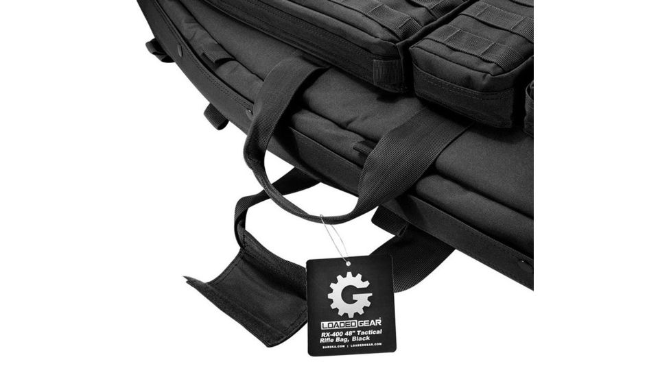 Loaded Gear RX-600  46 in Tactical Dual Rifle Bag, Padded Center Divider, 4 Zippered Pockets, Black BI12550