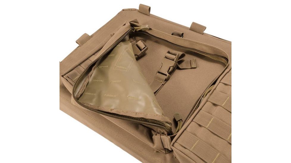 Loaded Gear RX-600  46 in Tactical Dual Rifle Bag, Padded Center Divider, 4 Zippered Pockets, Dark Earth BI12552