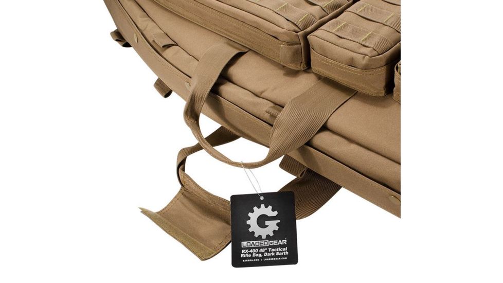 Loaded Gear RX-600  46 in Tactical Dual Rifle Bag, Padded Center Divider, 4 Zippered Pockets, Dark Earth BI12552