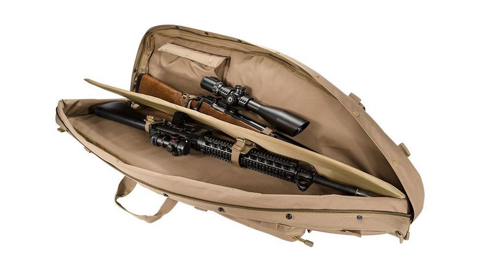 Loaded Gear RX-600  46 in Tactical Dual Rifle Bag, Padded Center Divider, 4 Zippered Pockets, Dark Earth BI12552