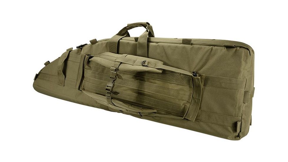 Loaded Gear RX-600  46 in Tactical Dual Rifle Bag, Padded Center Divider, 4 Zippered Pockets, OD Green BI12554