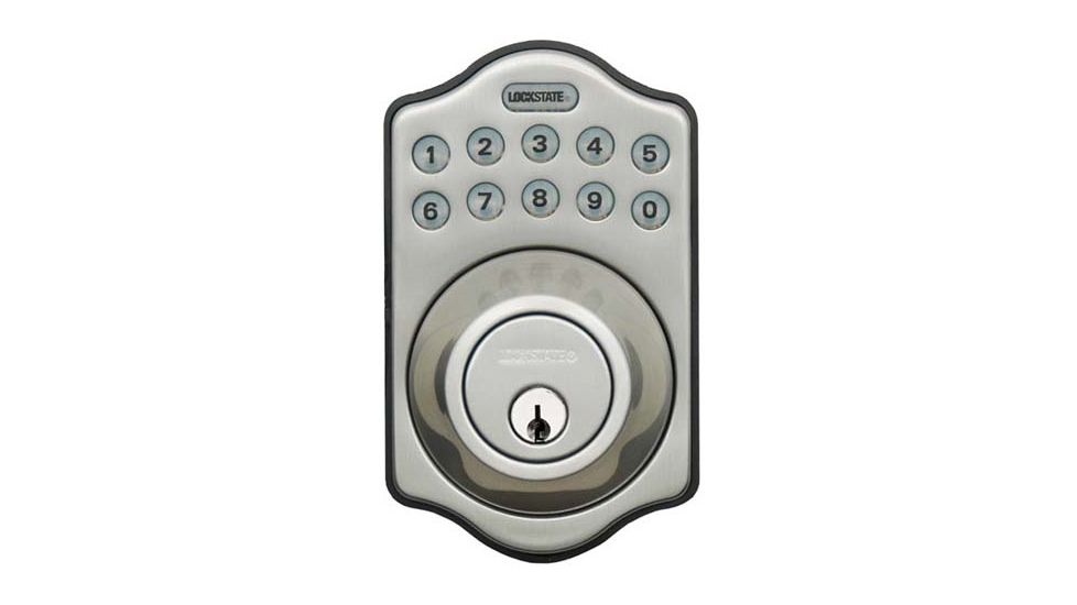 LockState DB500R Keyless Entry Deadbolt Lock w/Remote,Polished Brass LS-DB500R-SN