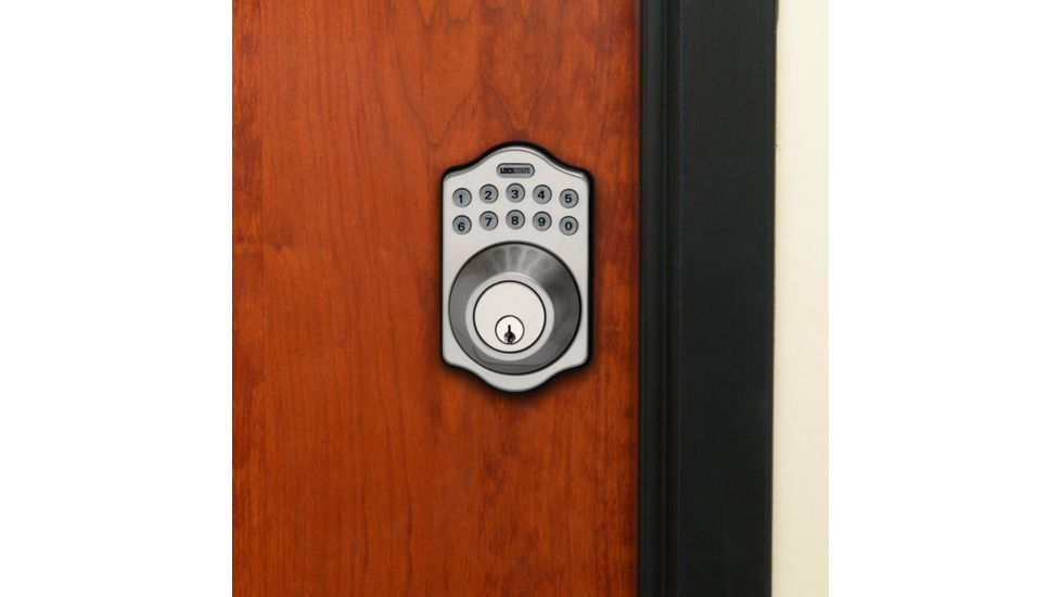 LockState DB500R Keyless Entry Deadbolt Lock w/Remote,Polished Brass LS-DB500R-SN
