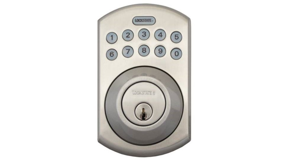 Lockstate Electronic Keypad Deadbolt, Bolder Style, Satin Nickel, LS-DB550-SN
