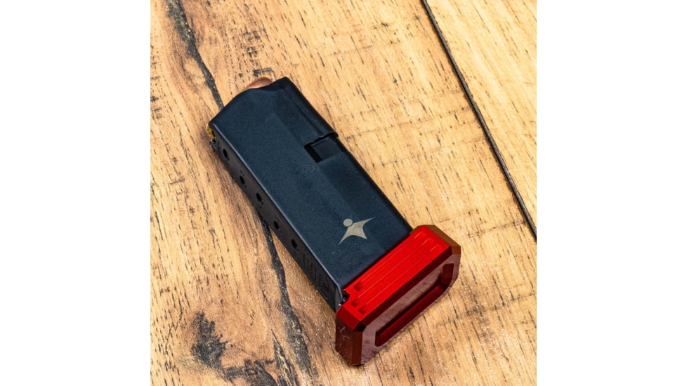 Lockstep Arms Glock 43 Magazine Base Plate +0-Round, Anodized, Red, LA-G43-100-RED