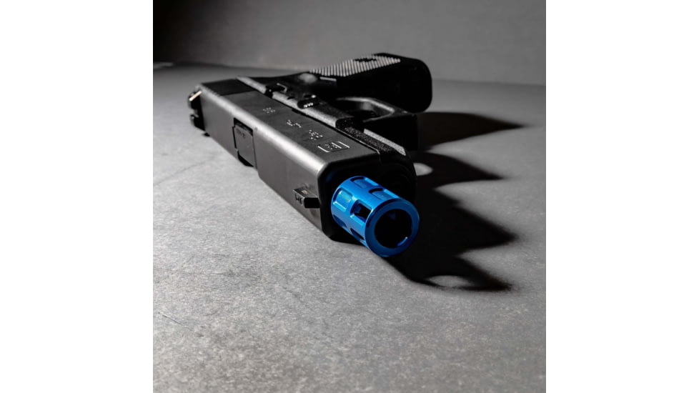 Lockstep Arms Micro Compensator, 1/2-28 Thread, Aluminum, Blue, LA-GLK-1150-BLU