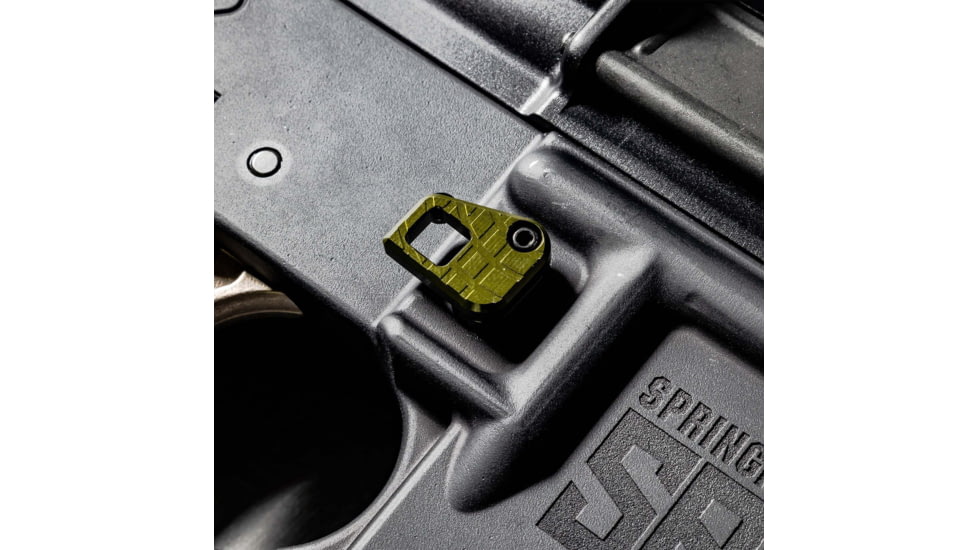 USED Lockstep Arms Oversized AR Magazine Release, Anodized, OD Green, LA-AR15-150-ODG, EDEMO1, Used, Condition Fair, Installed/Mounted