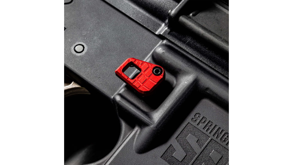 Lockstep Arms Oversized AR Magazine Release, Anodized, Red, LA-AR15-150-RED