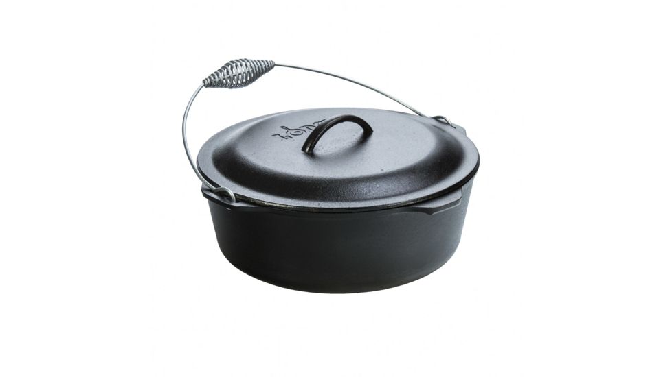 Lodge Cast Iron Dutch Oven with Spiral Bail Handle, 9 quart, L12DO3