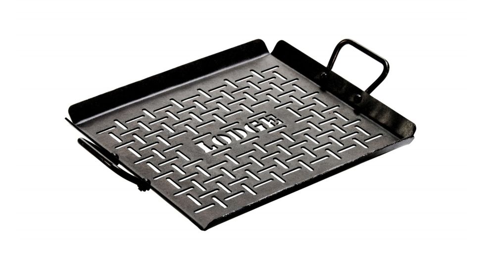 Lodge Seasoned Carbon Steel Grilling Pan, 13in x 12in, CRSGP12