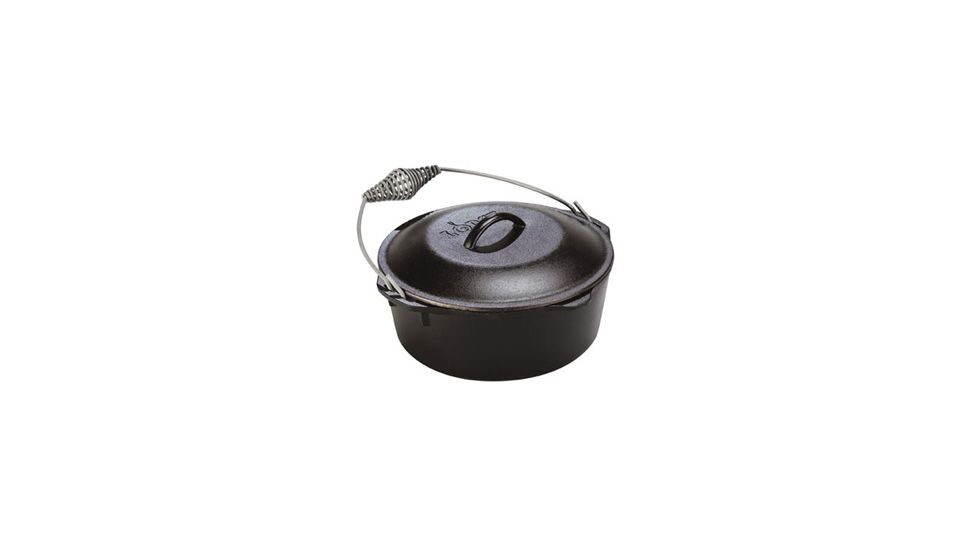 Lodge Cast Iron Dutch Oven with Spiral Bail Handle, 5 quart, LGL8D03