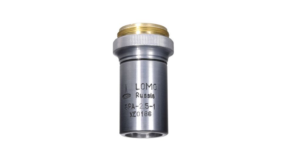 LOMO Objective, Plan Achromat, 2.5x, 0.08 N.A., DIN