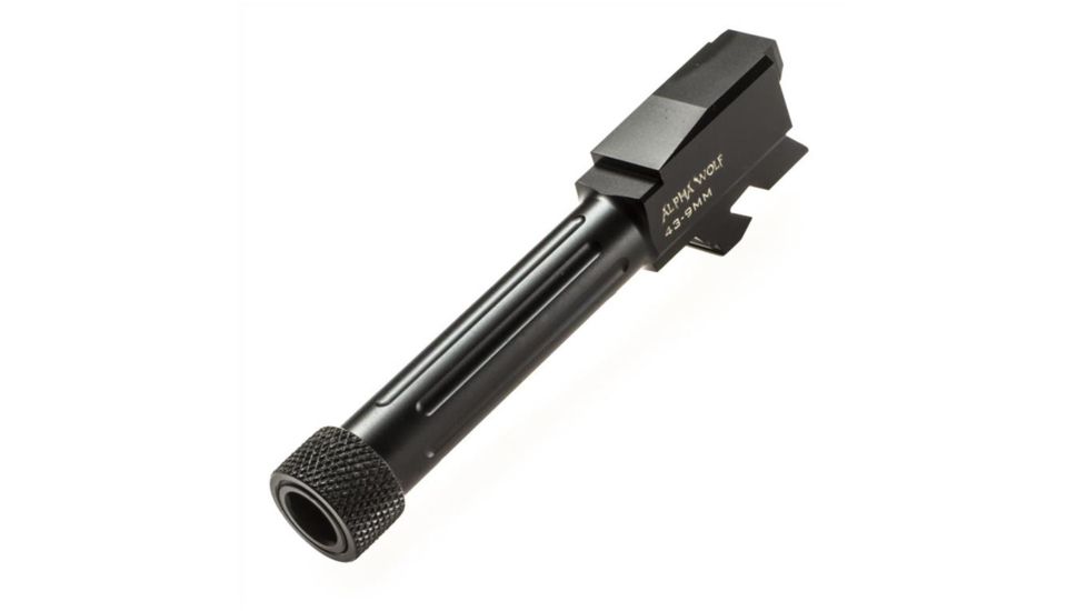 Lone Wolf Arms AlphaWolf Glock 43 9mm Threaded Barrel, 1/2x28, Black, AW-43TH