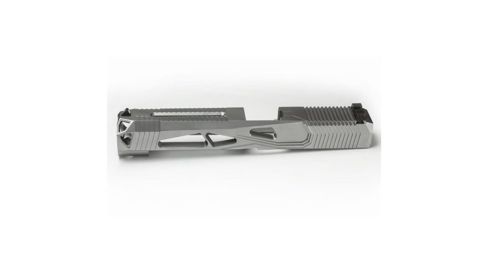 Lone Wolf Arms AlphaWolf Pistol Slide w/Stainless Steel 20 Machining, Glock 34 Gen3, 9mm, Raw Stainless, AW-SLIDE34-G3-SS20