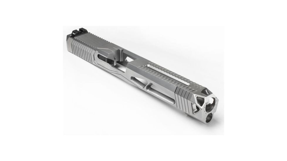Lone Wolf Arms AlphaWolf Pistol Slide w/Stainless Steel 20 Machining, Glock 34 Gen3, 9mm, Raw Stainless, AW-SLIDE34-G3-SS20