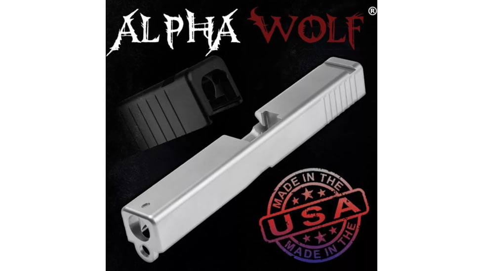 Lone Wolf Arms AlphaWolf Pistol Slide, 9mm, Glock17 Gen3, OEM Profile, Stainless Steel, AW-Slide17-G3-OEM