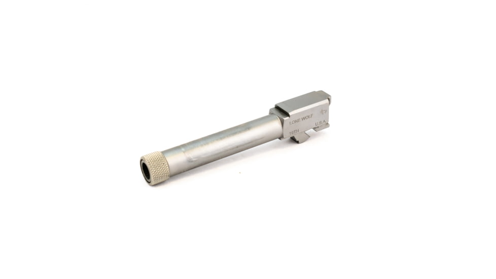 Lone Wolf Arms Glock 19 9mm Threaded Barrel, 1/2x28, Raw Stainless, LWD-19TH
