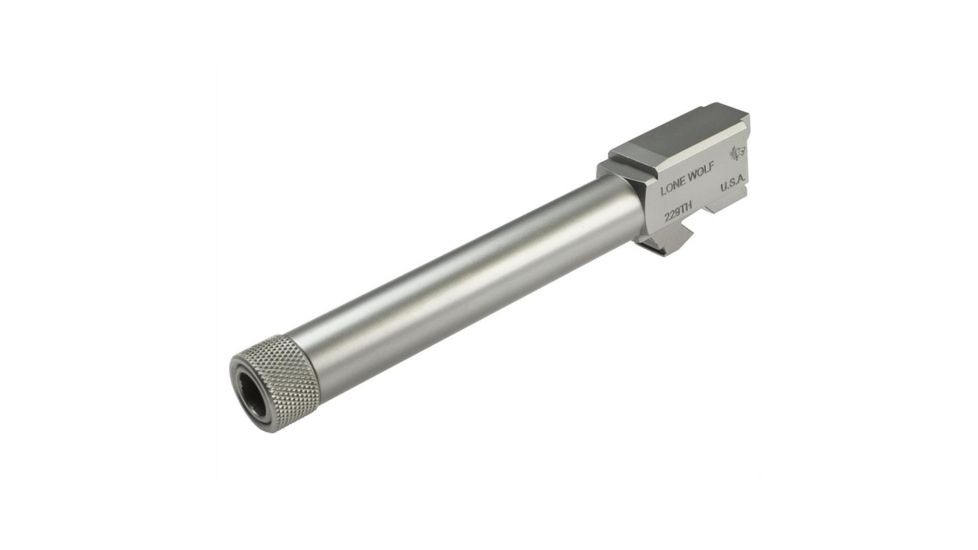 Lone Wolf Arms Glock 22/31 9mm Threaded Conversion Barrel, 1/2x28, Raw Stainless, LWD-229TH