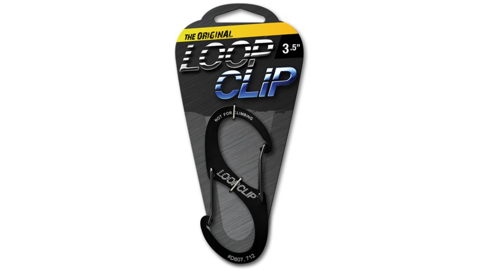 Looprope 3.5in Loopclip Carabiner Clip, Anodized Black 963991