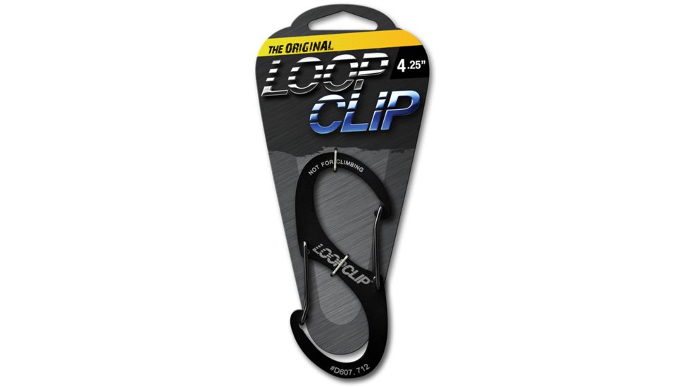 Looprope 4.25in Loopclip Carabiner Clip, Anodized Black 963992