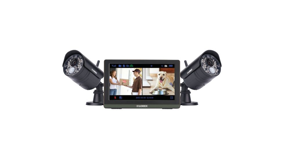 Lorex Wireless 4-Channel 720p HD Touchscreen Surveillance System With 7&quot; LCD Screen &amp; 2 Wireless Cameras LW2772H, 7&quot;, LORLW2772H