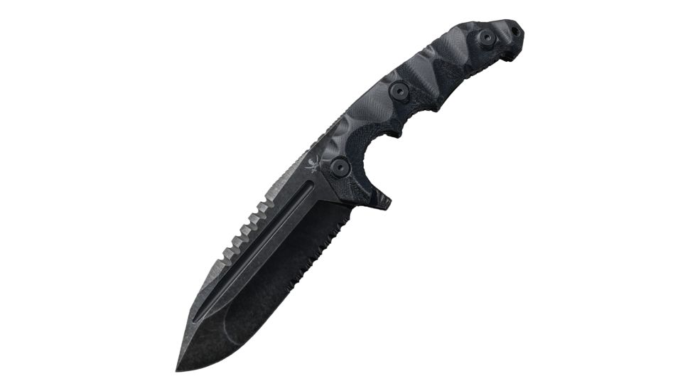 LOTAR Combat Karnaff Gen 2 MilSpec Elite Fixed Blade Knives, 109mm, CPM3V, Drop Point, G10, Partially Serrated, Black, R102SWX